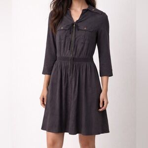 Anthropologie Parameter D’Arnee Zip Front Dress Charcoal Gray Size 2